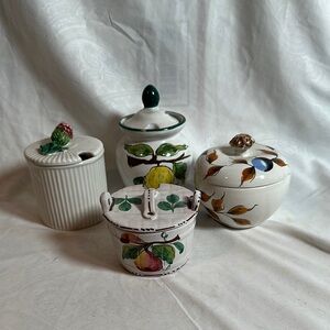 Italy Jam  Honey Pots Ceramic set of 4